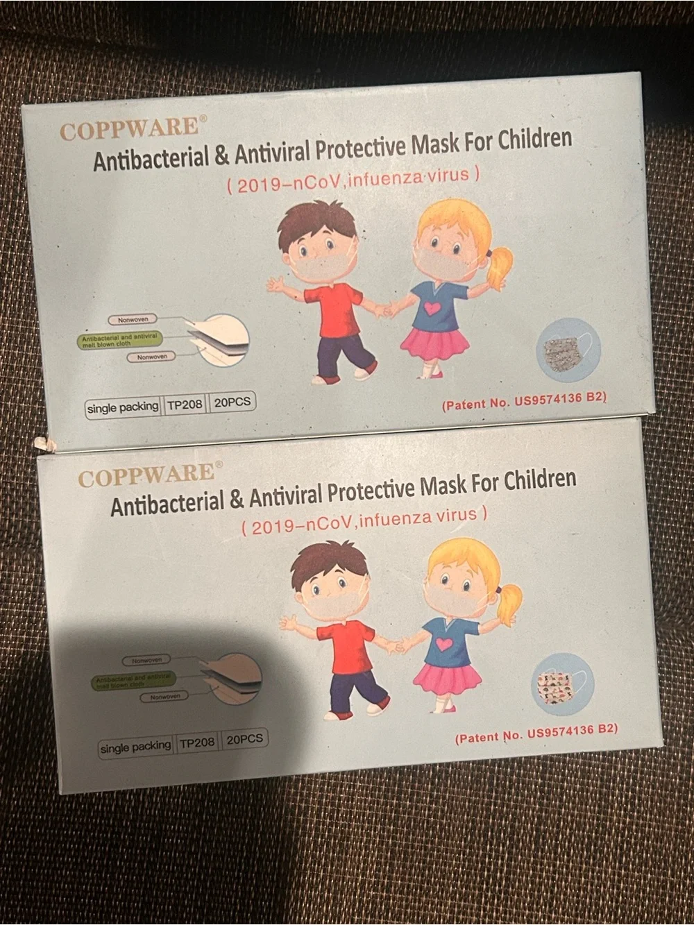 Kids Antibacterial & Antiviral Protective Mask - White